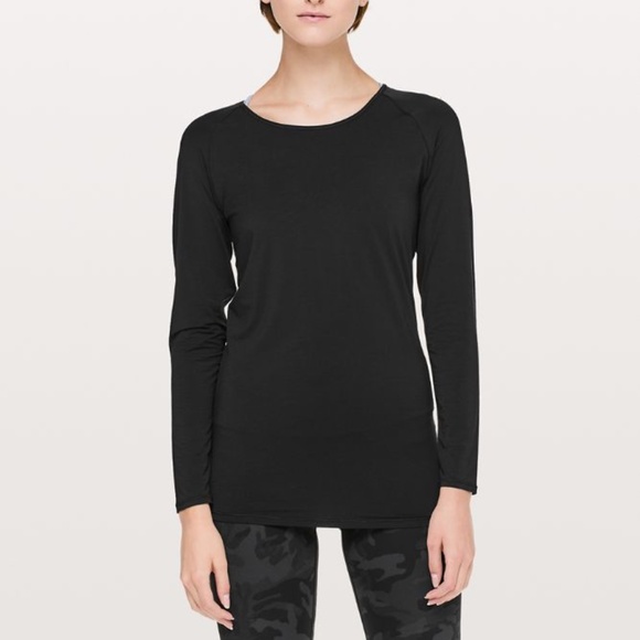 Lululemon Women's Size 10 Black Deep Stretch Long Sleeve Cinch Top - Picture 1 of 5